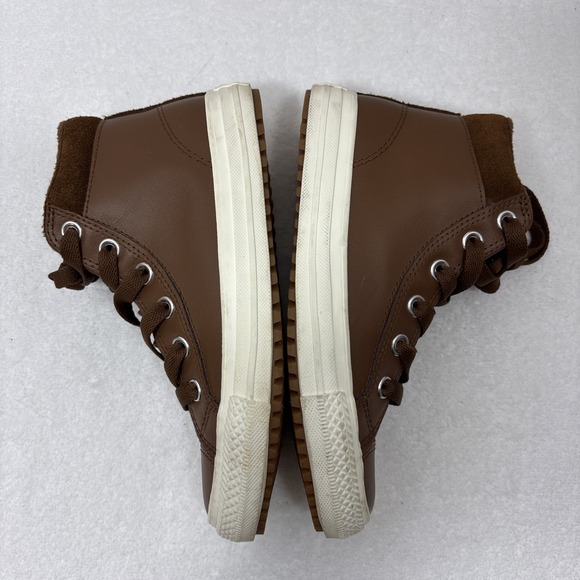 Converse Chuck Taylor All Star PC Boot Hi Junior US 2.5 Leather Shoes Brown - Picture 7 of 14